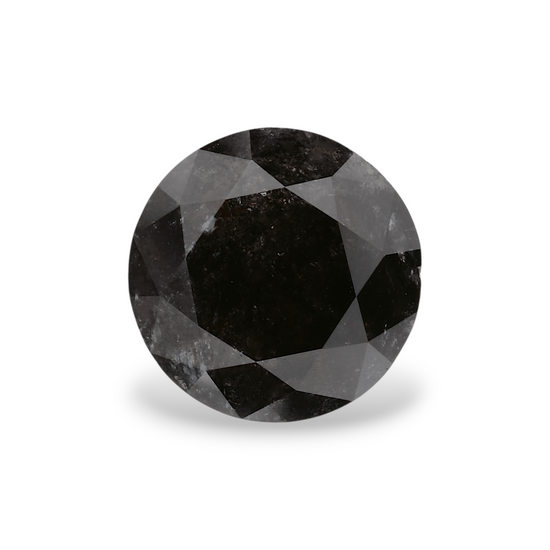2.62 Carat Natural Black Round Diamond GIA