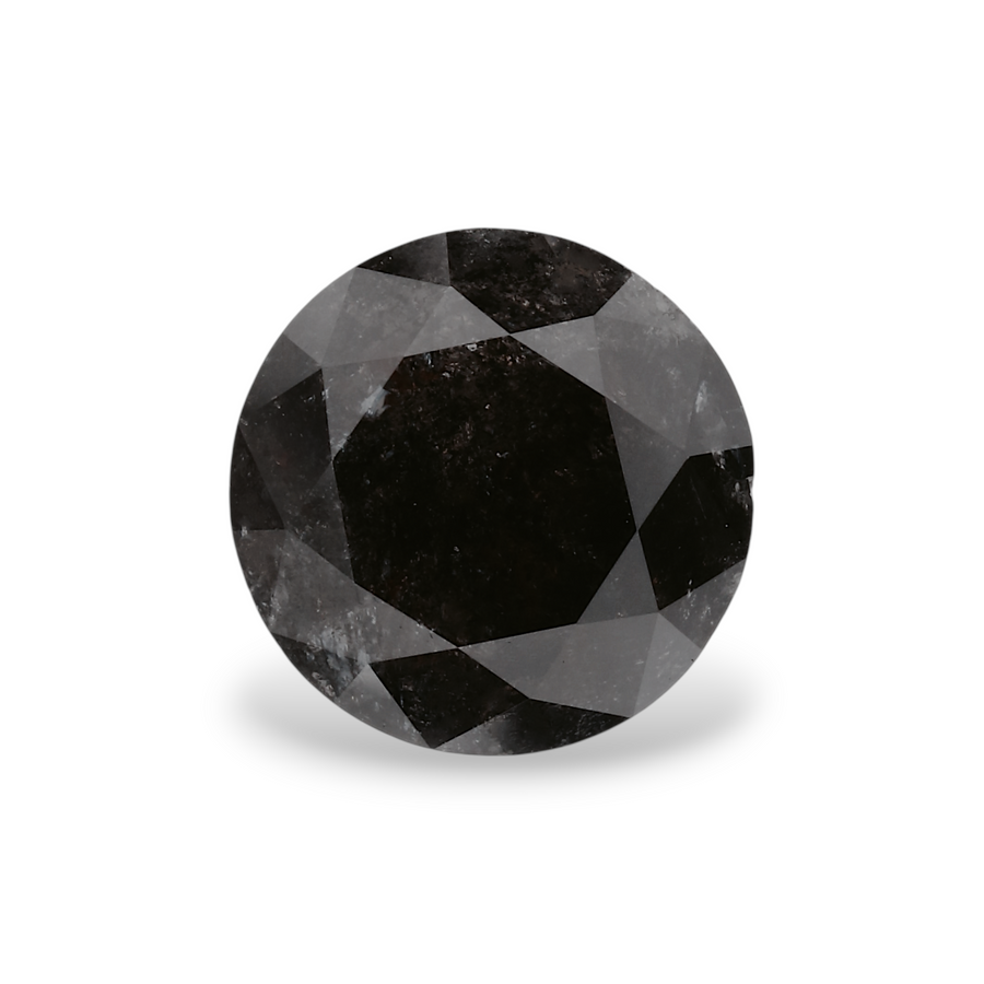 2.62 Carat Natural Black Round Diamond GIA