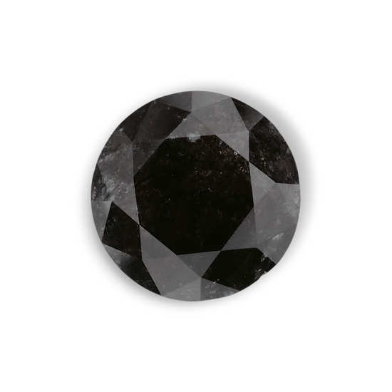 2.62 Carat Natural Black Round Diamond GIA