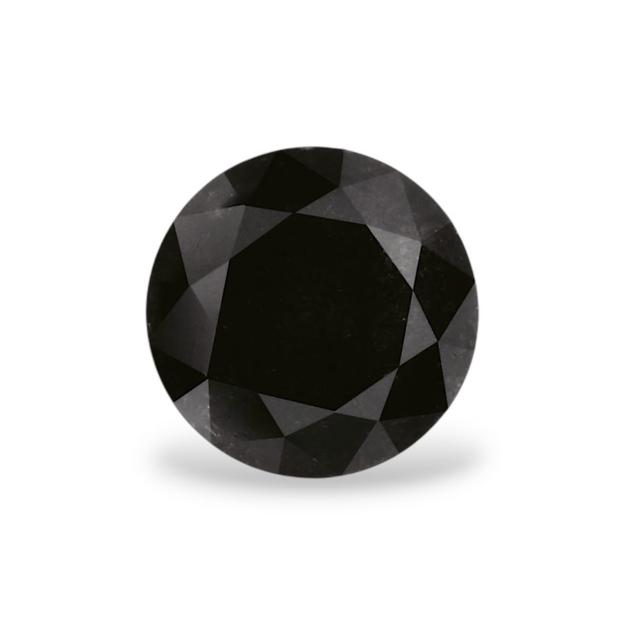 1.15 Carat Natural Black Round Diamond GIA