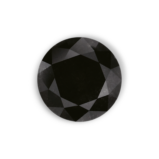 1.15 Carat Natural Black Round Diamond GIA