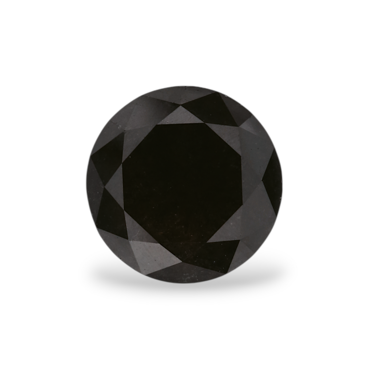 1.67 Carat Natural Black Round Diamond GIA