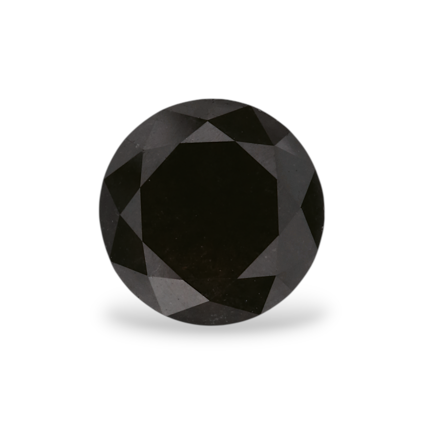 1.67 Carat Natural Black Round Diamond GIA