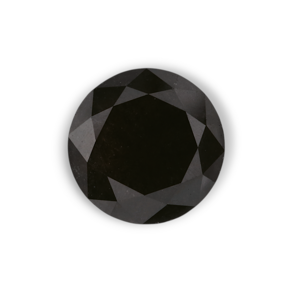 1.67 Carat Natural Black Round Diamond GIA