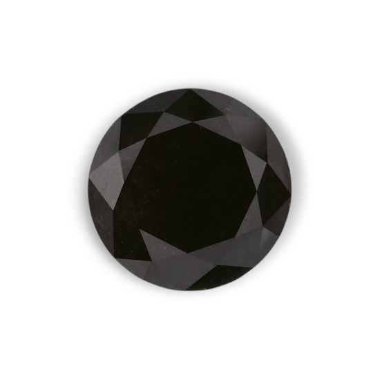 1.67 Carat Natural Black Round Diamond GIA