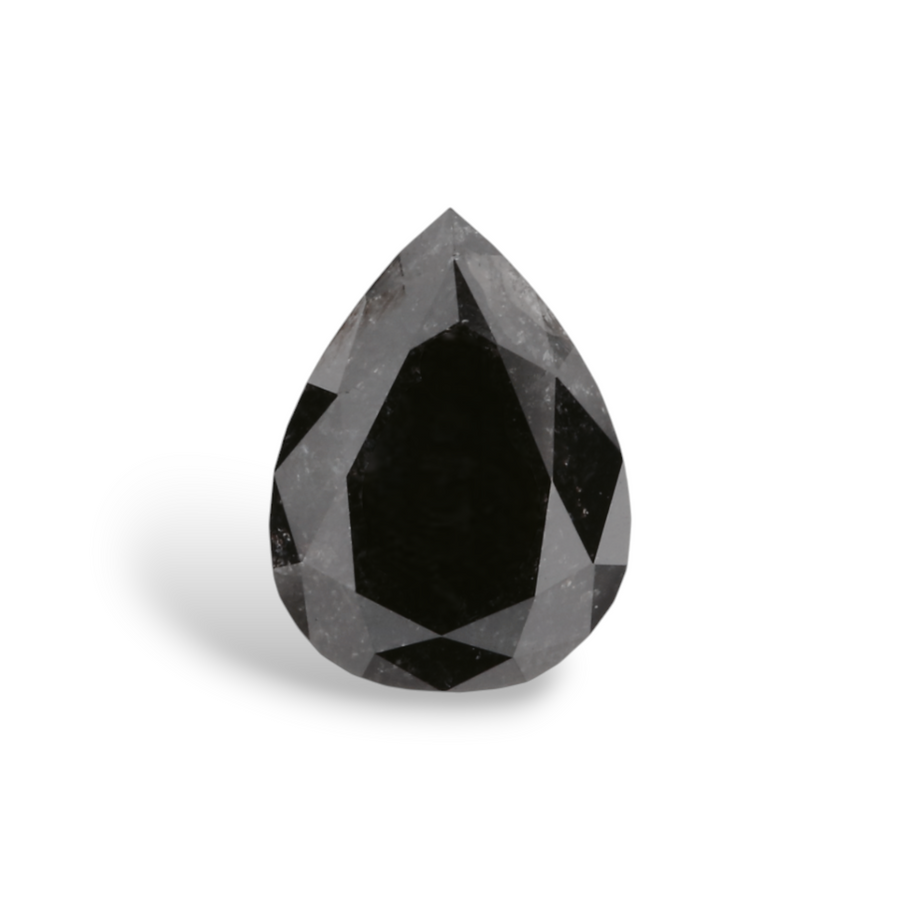 1.29 Carat Natural Black Pear Diamond GIA