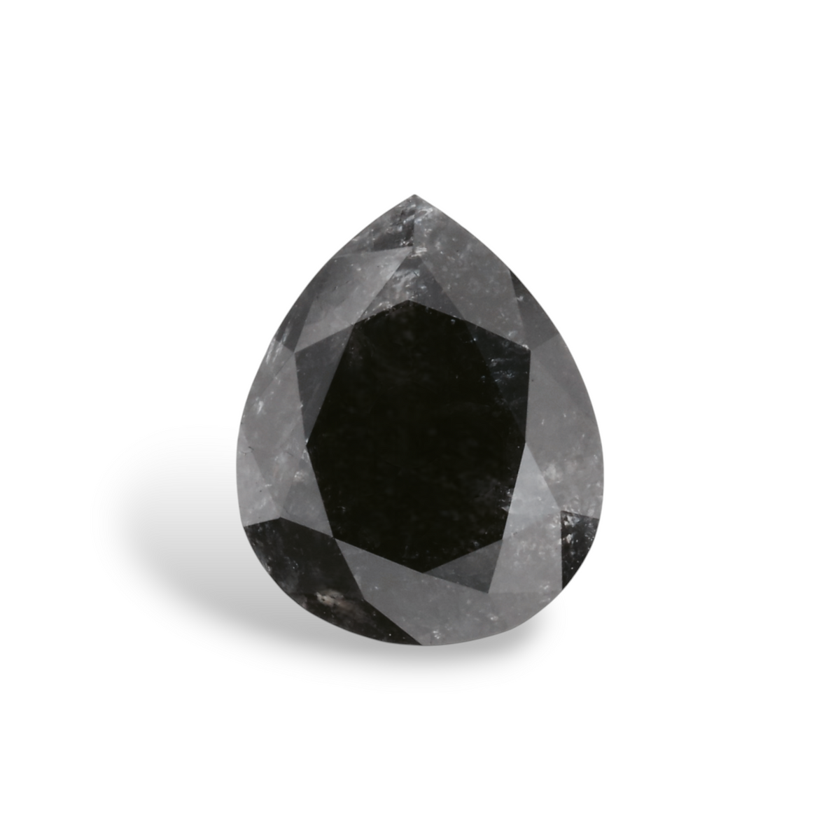 1.68 Carat Natural Black Pear Diamond GIA