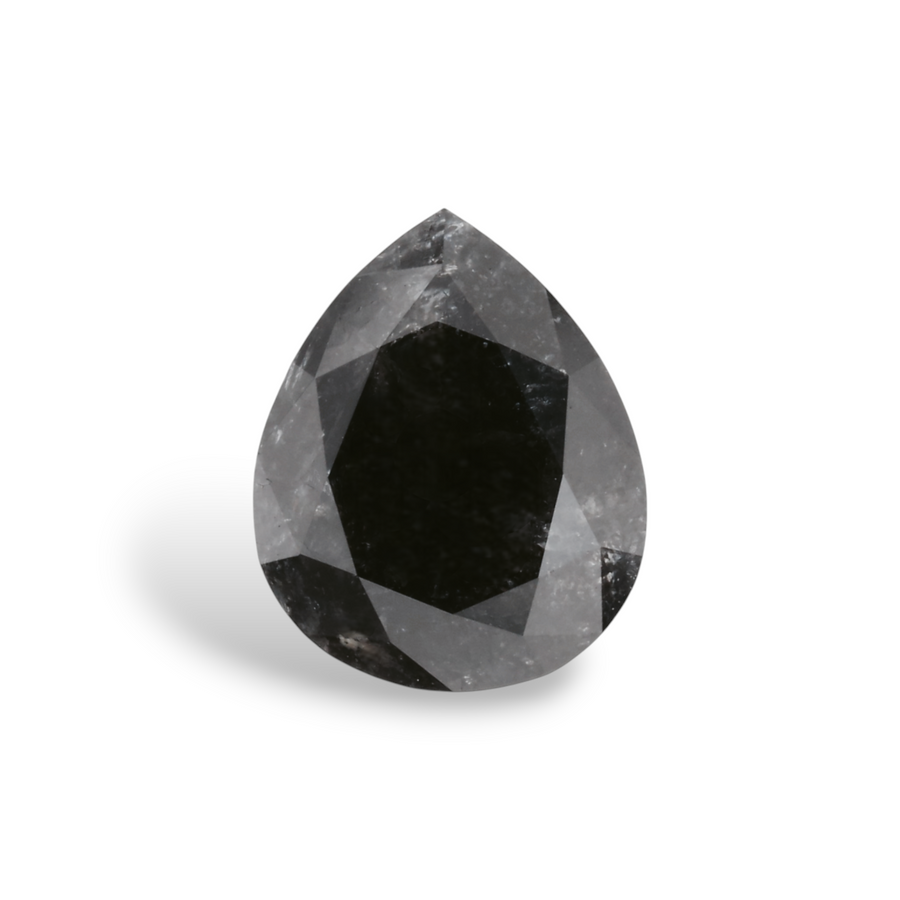 1.68 Carat Natural Black Pear Diamond GIA