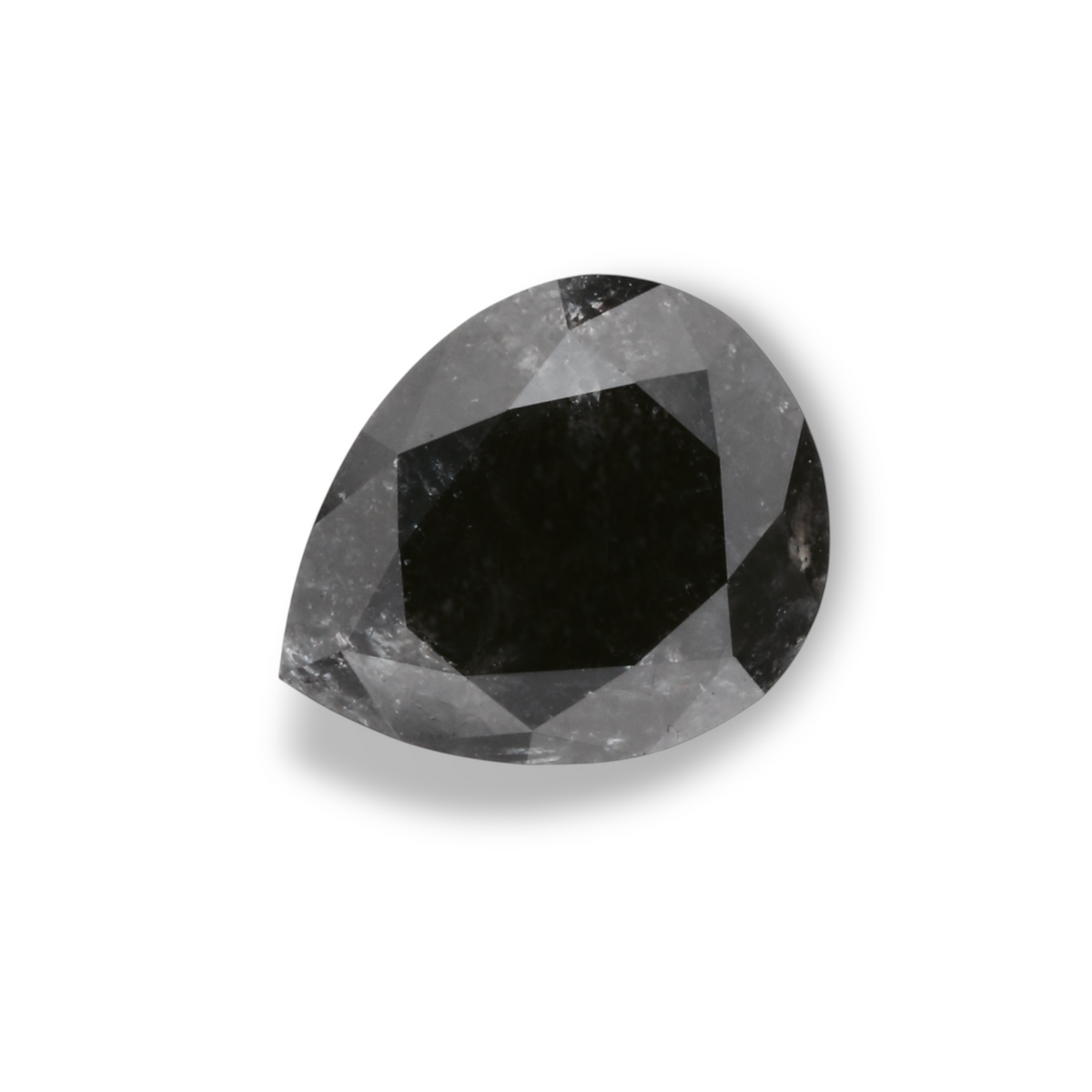 1.68 Carat Natural Black Pear Diamond GIA