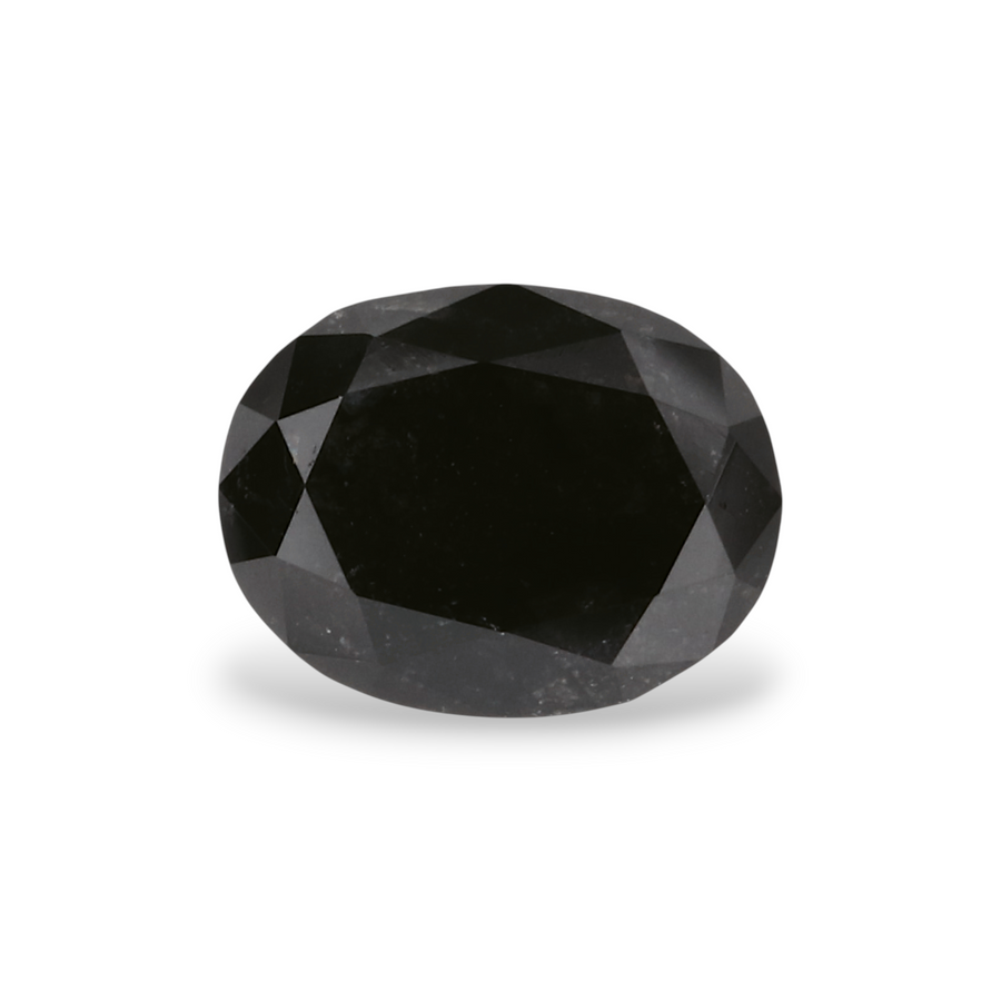 0.79 Carat Natural Black Oval Diamond GIA