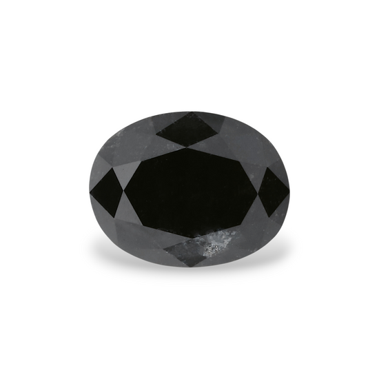 1.36 Carat Natural Black Oval Diamond GIA