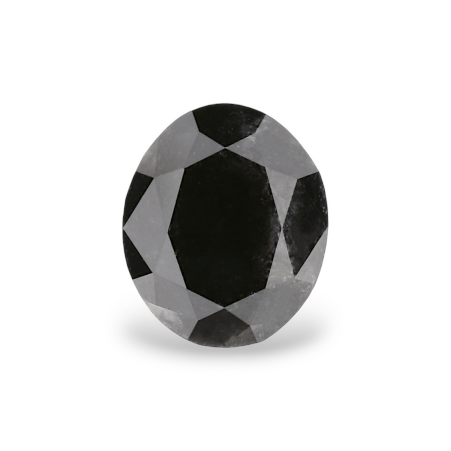 1.01 Carat Natural Black Oval Diamond GIA