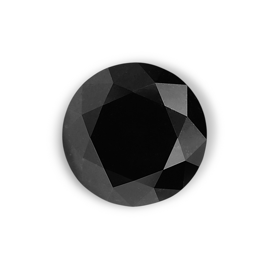 2 Carat Natural Black Round Diamond GIA