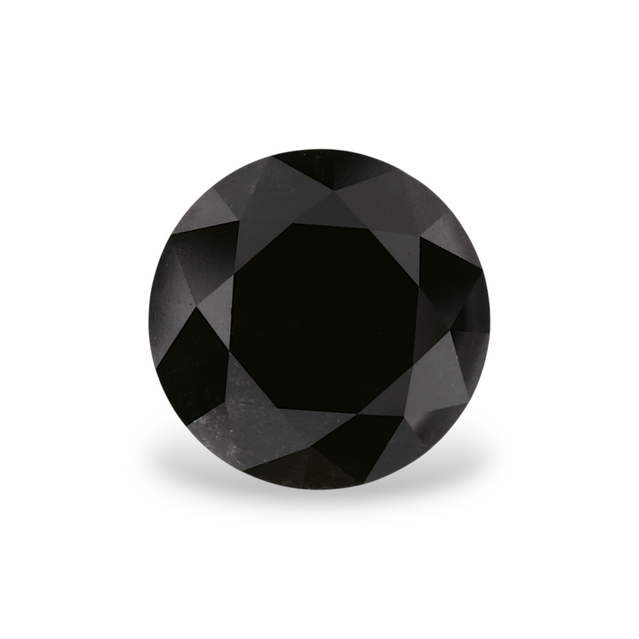 1.9 Carat Natural Black Round Diamond GIA