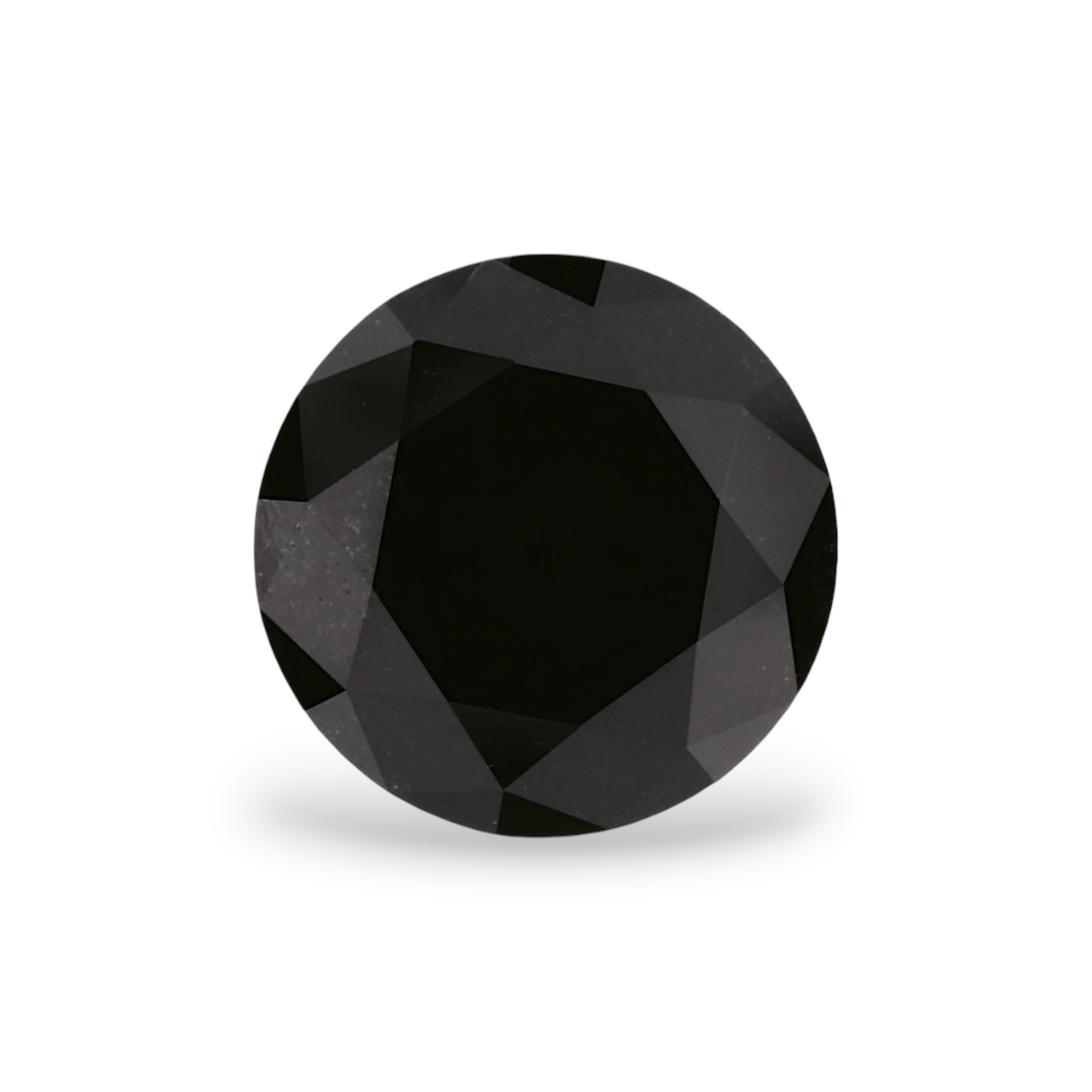 1.73 Carat Natural Black Round Diamond GIA