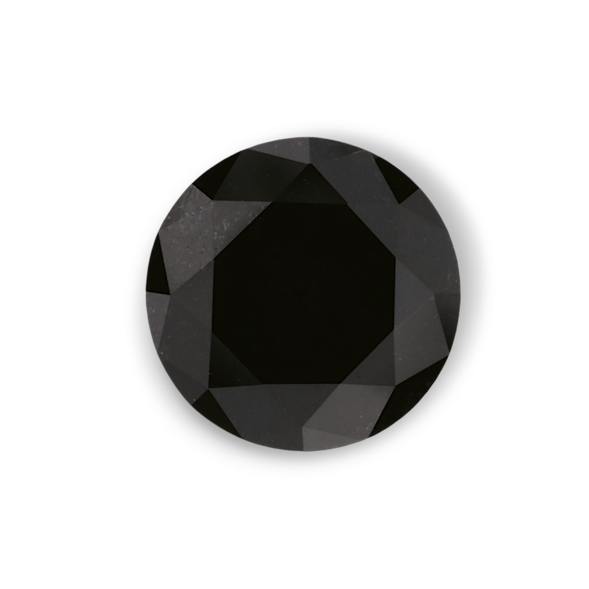 1.73 Carat Natural Black Round Diamond GIA