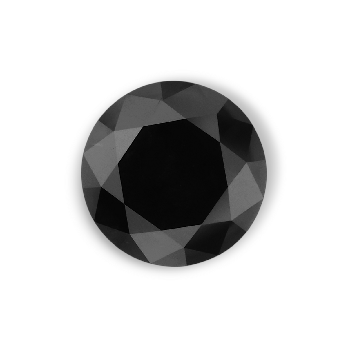 1.45 Carat Natural Black Round Diamond GIA