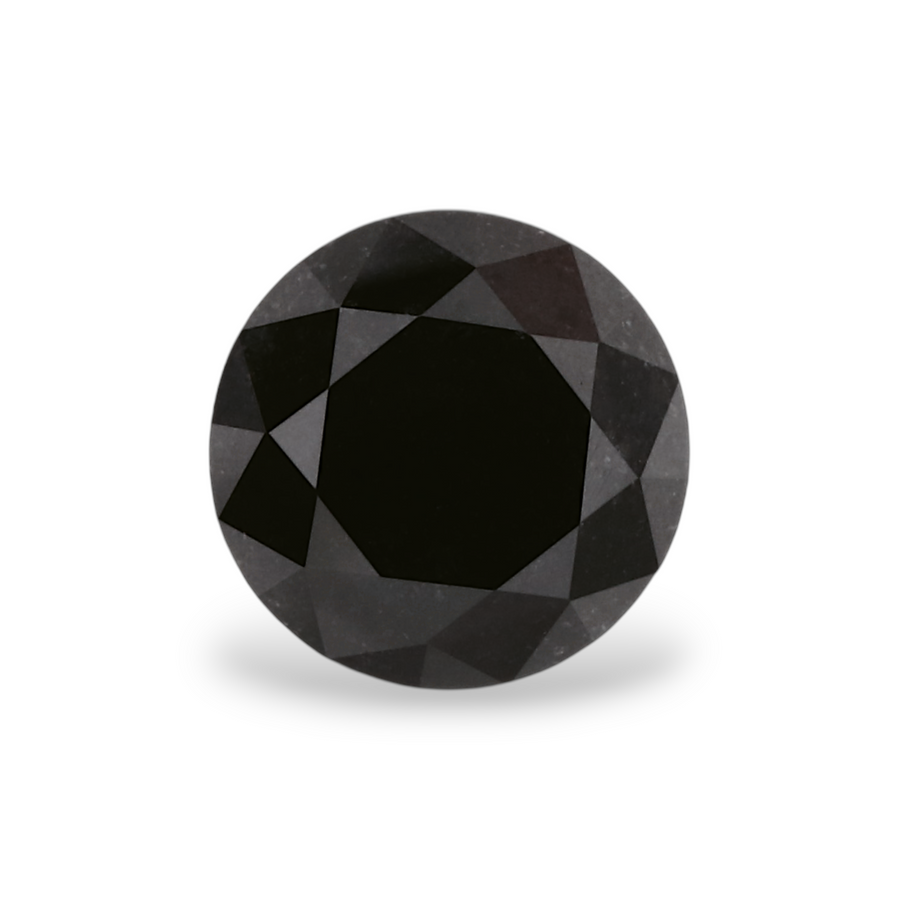 1.16 Carat Natural Black Round Diamond GIA