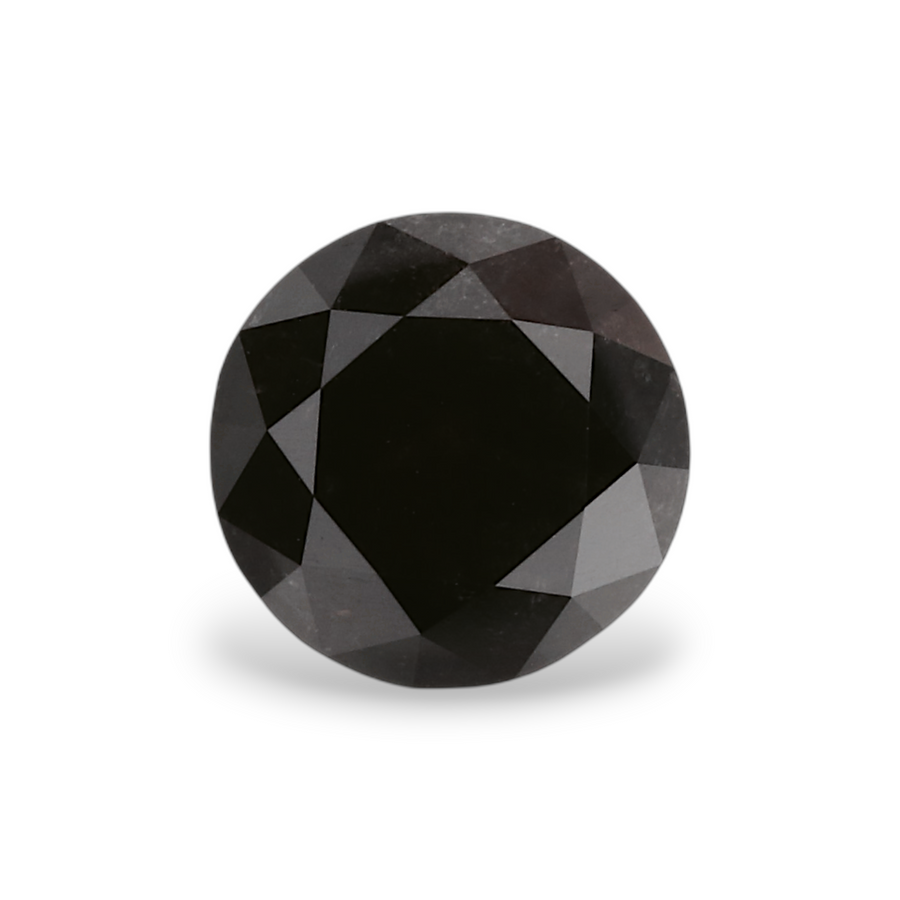 1.06 Carat Natural Black Round Diamond GIA