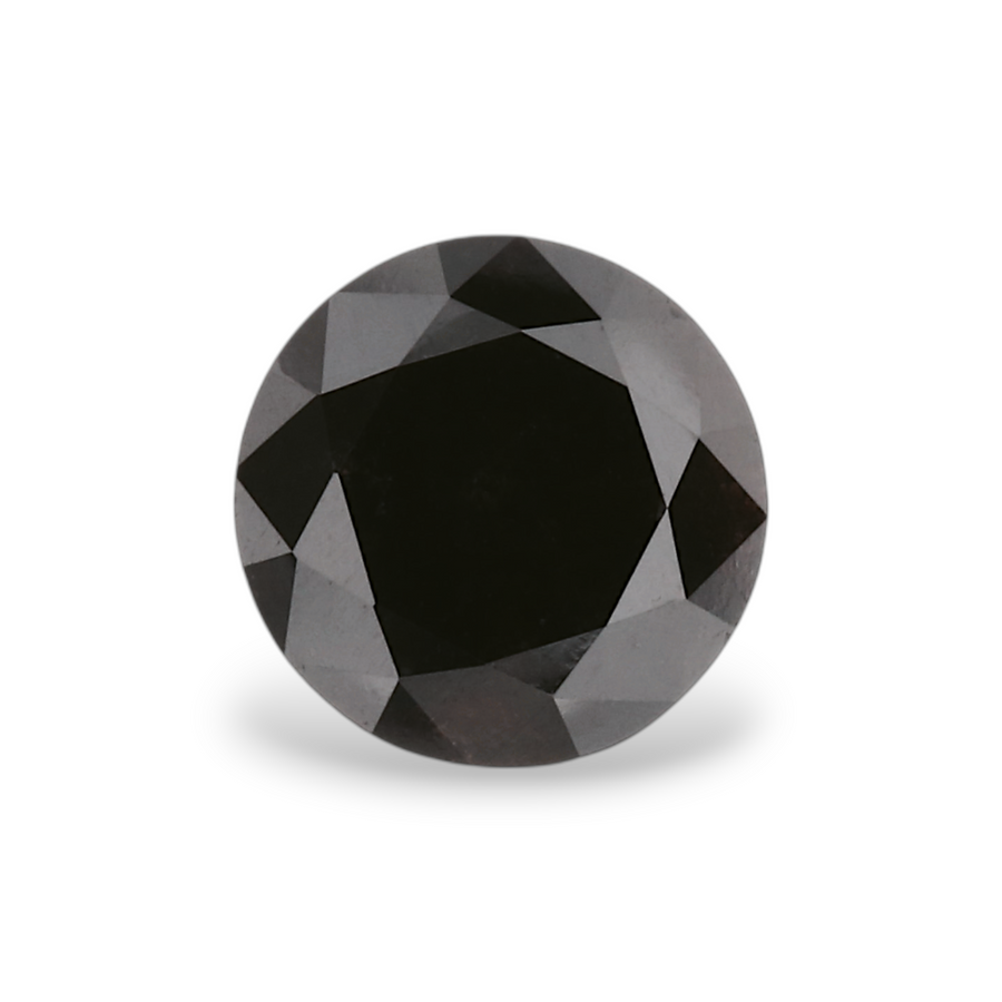 1.02 Carat Natural Black Round Diamond GIA