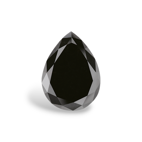 4.14 Carat Natural Black Pear Diamond GIA