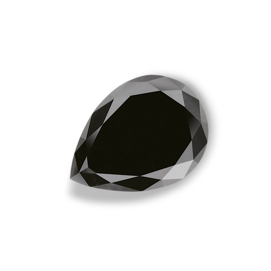4.14 Carat Natural Black Pear Diamond GIA