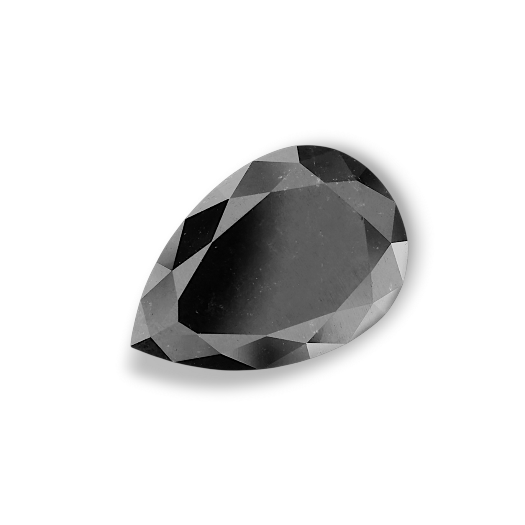 3.81 Carat Natural Black Pear Diamond GIA