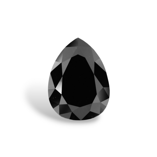 ماسة طبيعية سوداء على شكل كمثرى بوزن 3.76 قيراط، مع شهادة GIA