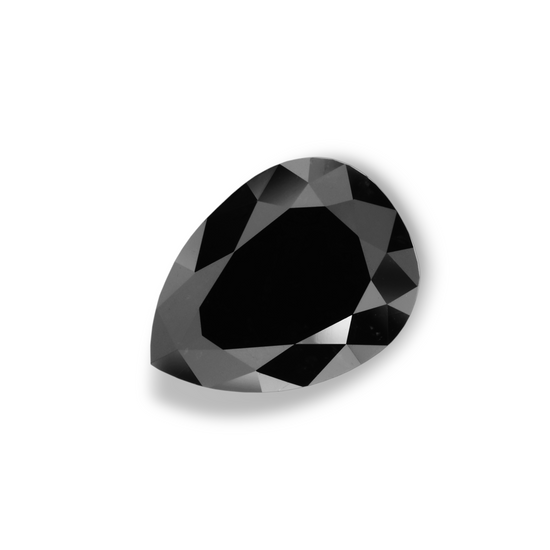 3.76 Carat Natural Black Pear Diamond GIA