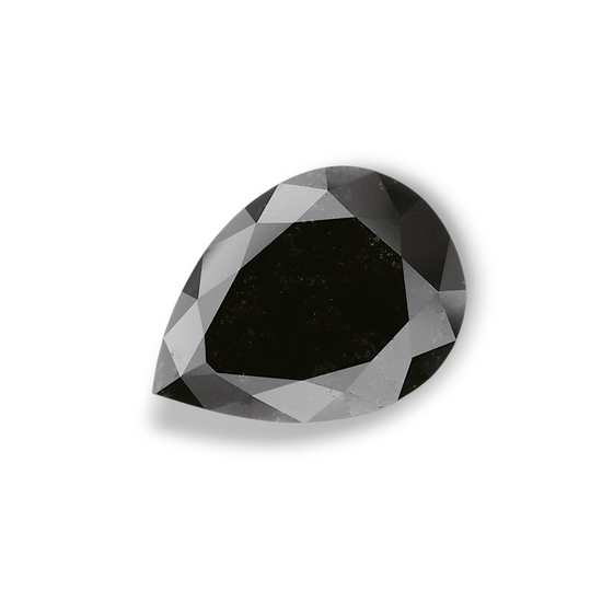 2.38 Carat Natural Black Pear Diamond GIA