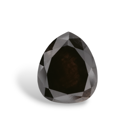 ماسة طبيعية سوداء على شكل كمثرى بوزن 1.17 قيراط، مع شهادة GIA