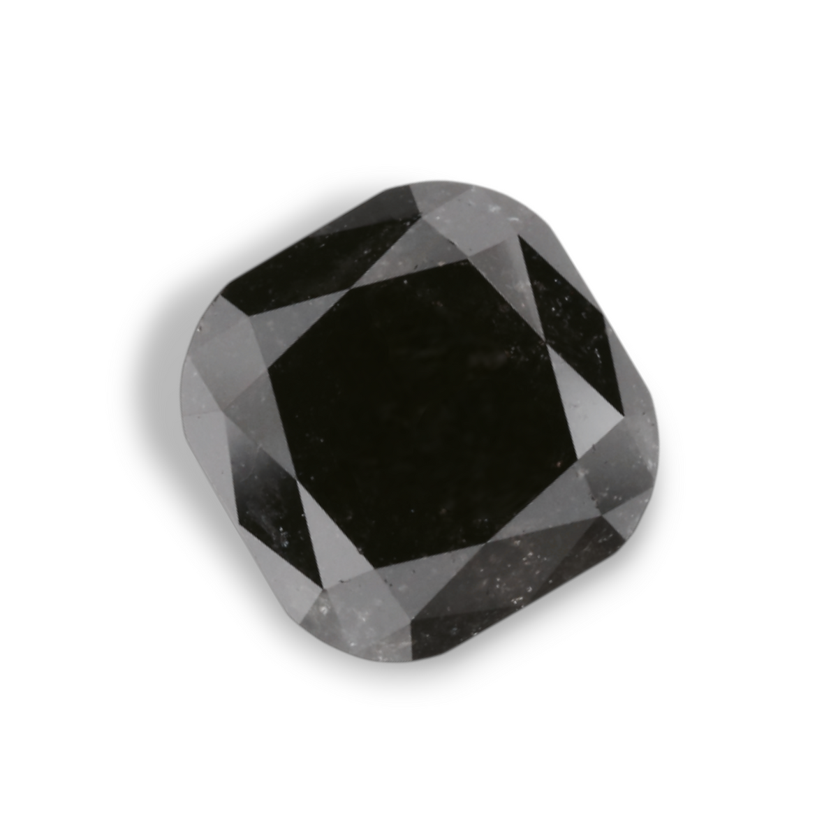 1.54 Carat Natural Black Cushion Diamond GIA