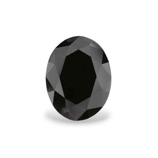 2.37 Carat Natural Black Oval Diamond GIA