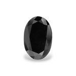 0.81 Carat Natural Black Oval Diamond GIA