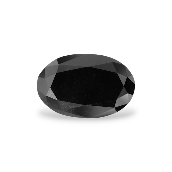 0.81 Carat Natural Black Oval Diamond GIA