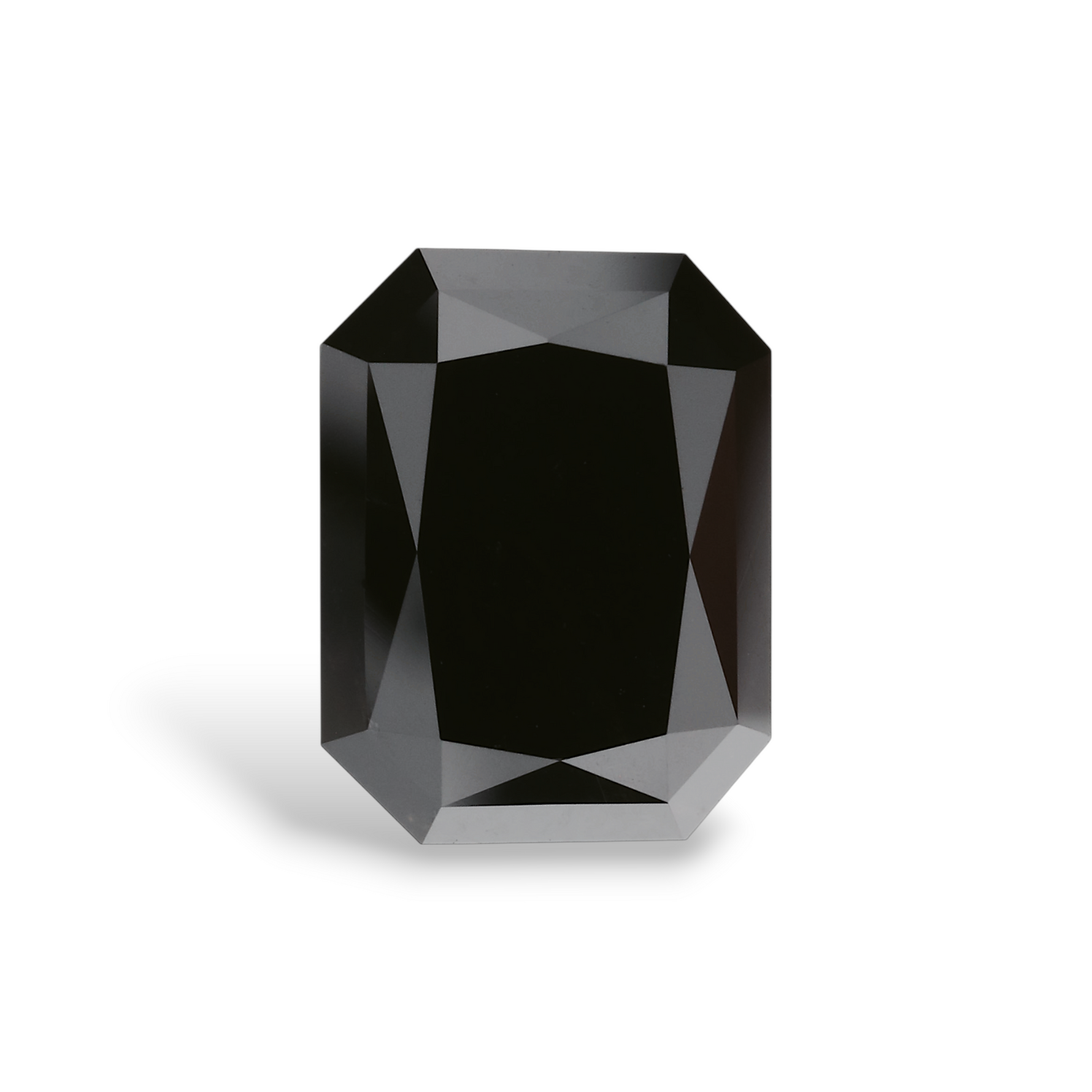 3.93 Carat Natural Black Radiant Diamond GIA