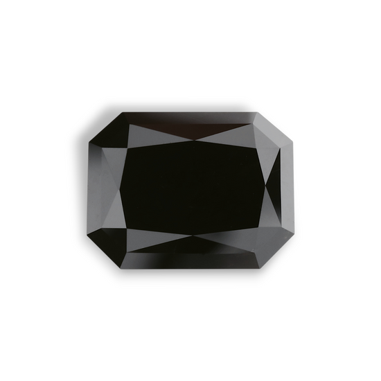 3.93 Carat Natural Black Radiant Diamond GIA