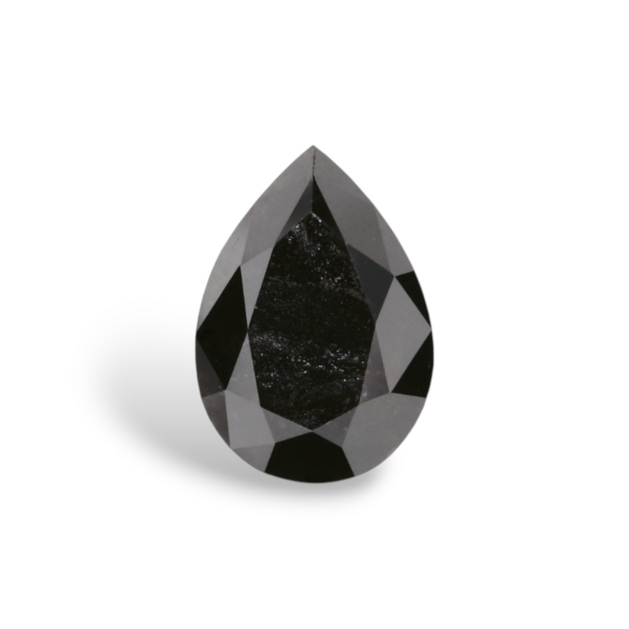 1.25 Carat Natural Black Pear Diamond GIA