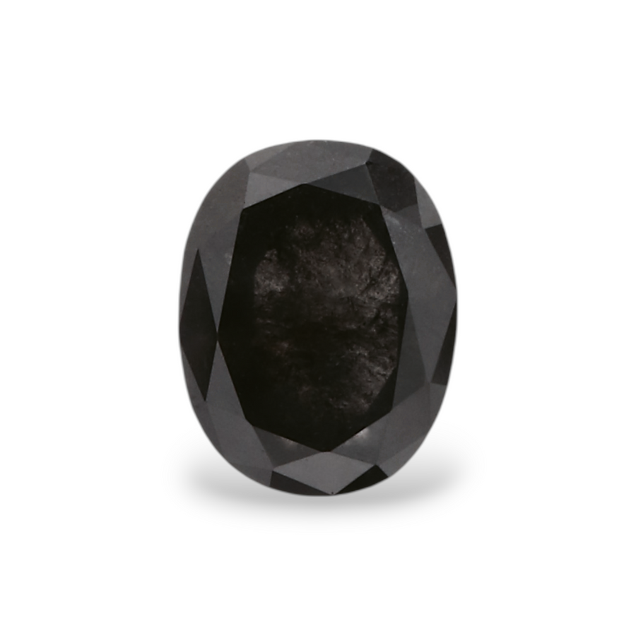 0.42 Carat Natural Black Oval Diamond GIA