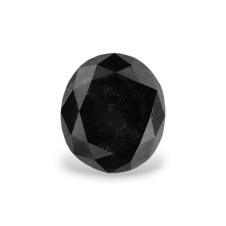 1.06 Carat Natural Black Oval Diamond GIA