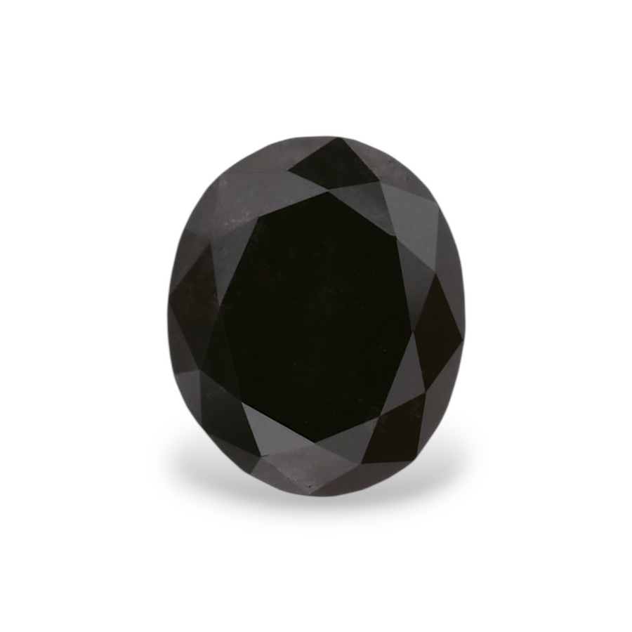 1.12 Carat Natural Black Oval Diamond GIA