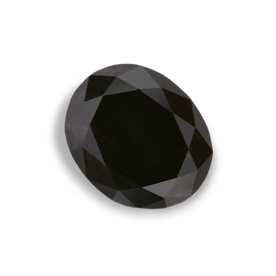 1.12 Carat Natural Black Oval Diamond GIA