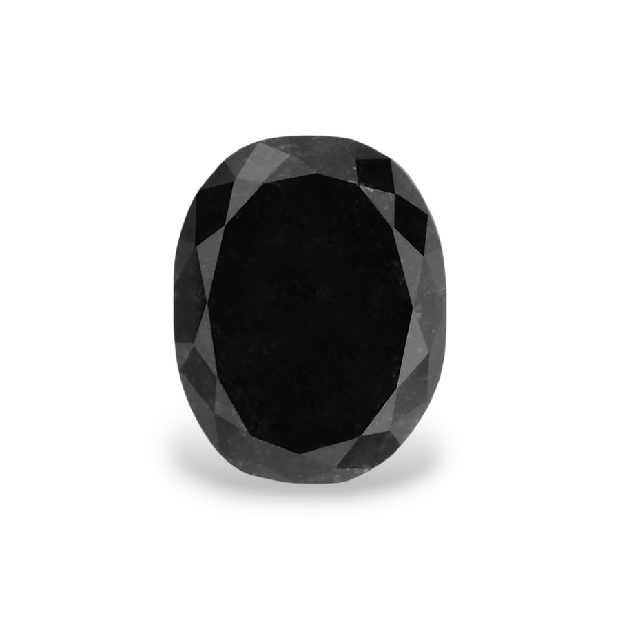 1.29 Carat Natural Black Oval Diamond GIA