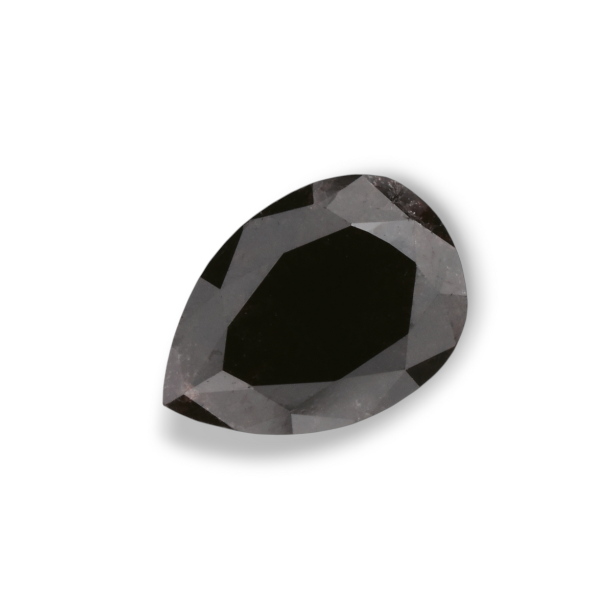 1.54 Carat Natural Black Pear Diamond GIA