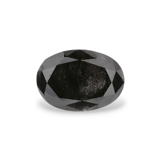 0.9 Carat Natural Black Oval Diamond GIA