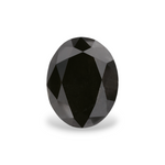 1.53 Carat Natural Black Oval Diamond GIA