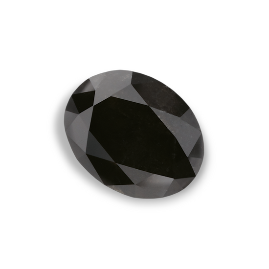 1.53 Carat Natural Black Oval Diamond GIA