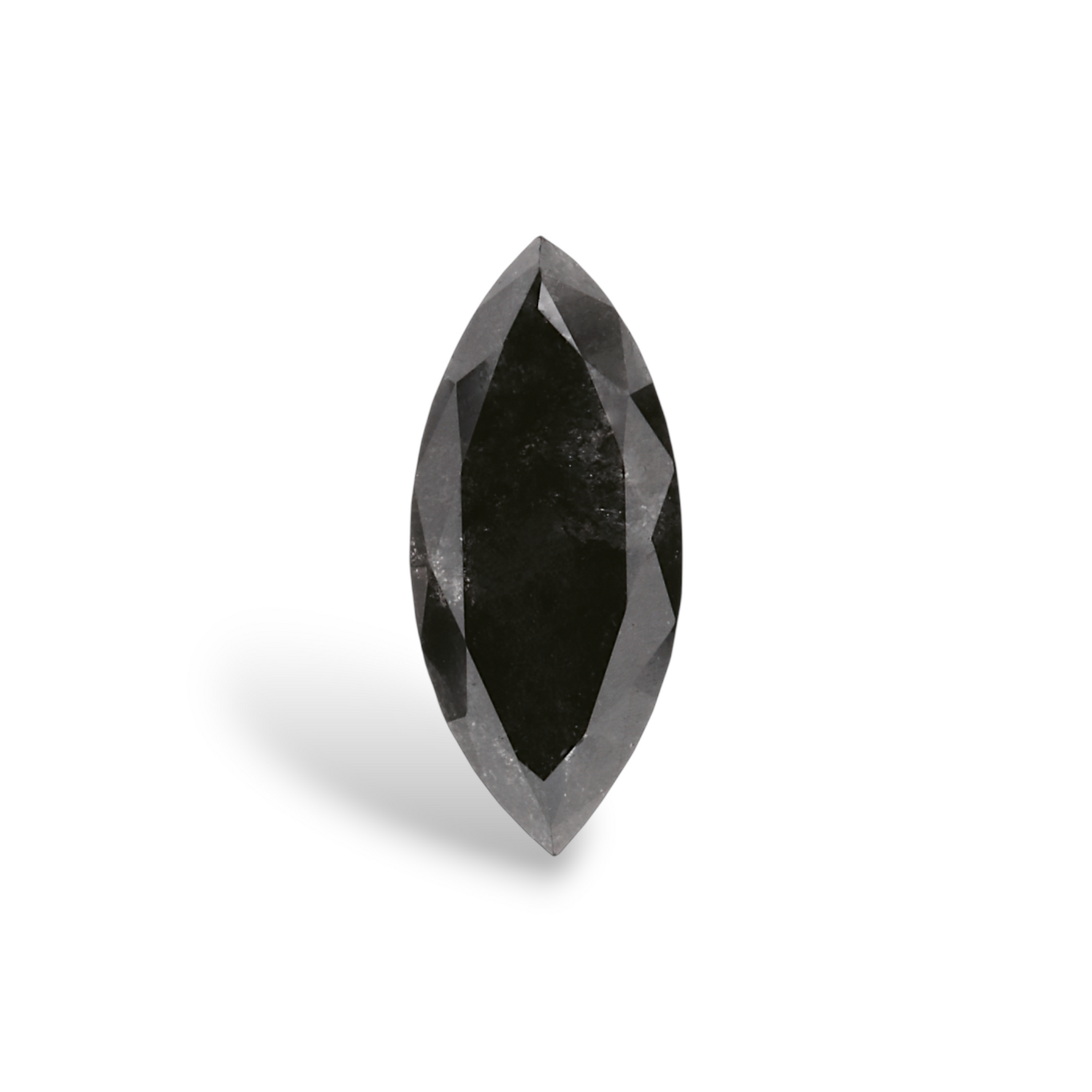 0.94 Carat Natural Black Marquise Diamond GIA