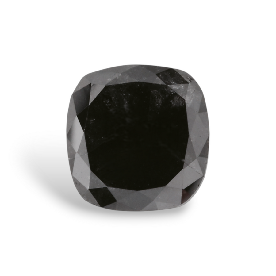 1.42 Carat Natural Black Cushion Diamond GIA