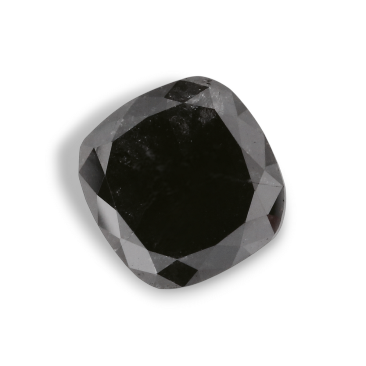 1.42 Carat Natural Black Cushion Diamond GIA